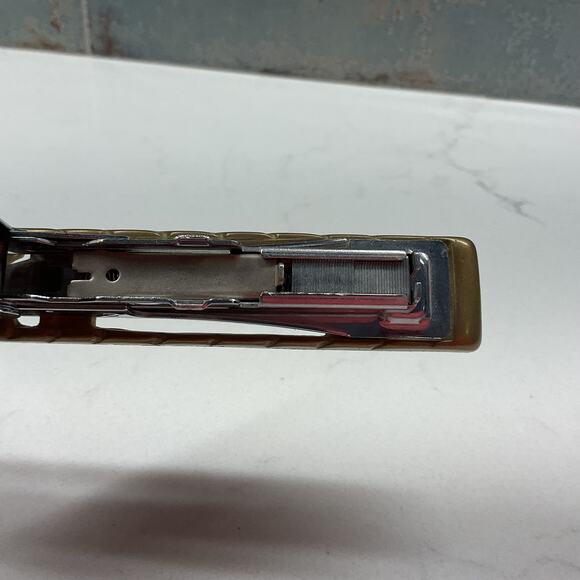 Vtg P-51D Mustang WW2 Fighter Airplane Desk Novelty Brass Stapler Paperweight - Picture 9 of 12